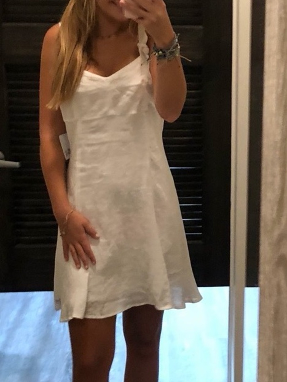 Olivaceous White Slip Mini Dress